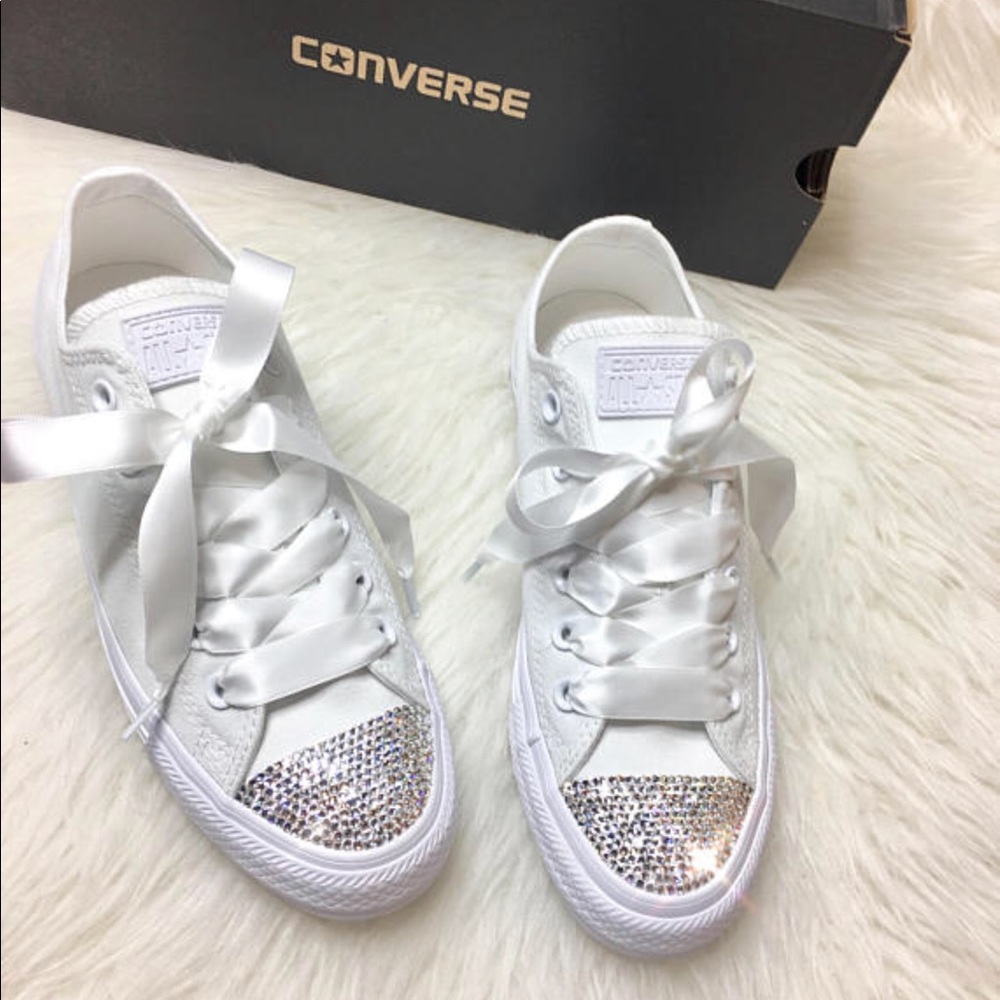 Swarovski Crystal CONVERSE Bling Wedding sneakers - Picture 6 of 6